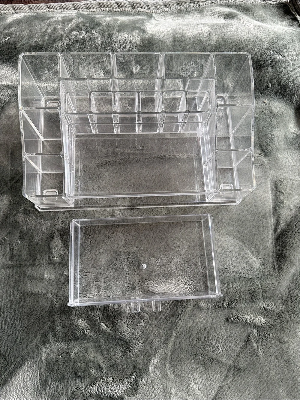 Clear Acrylic Makeup Organizer Tray - Transparent Cosmetic Storage